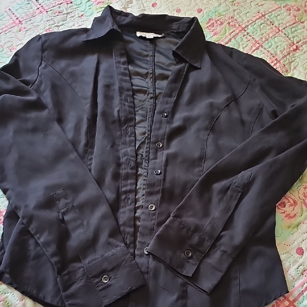 Women's Black Button Down Shirt